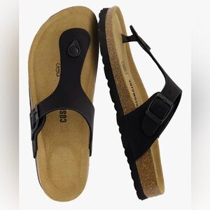 CUSHIONAIRE Women's Leah Cork Footbed Sandal